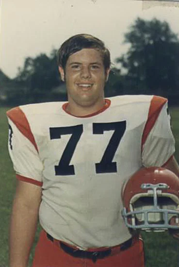 A young Rick Dial, number 77, in his football playing days